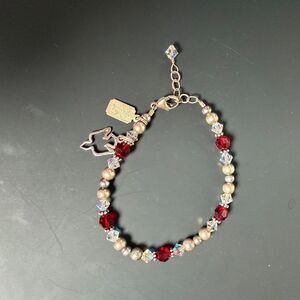 By Sharing Your Story 925 Sterling Silver Crystal Beaded Bracelet Dove Charm